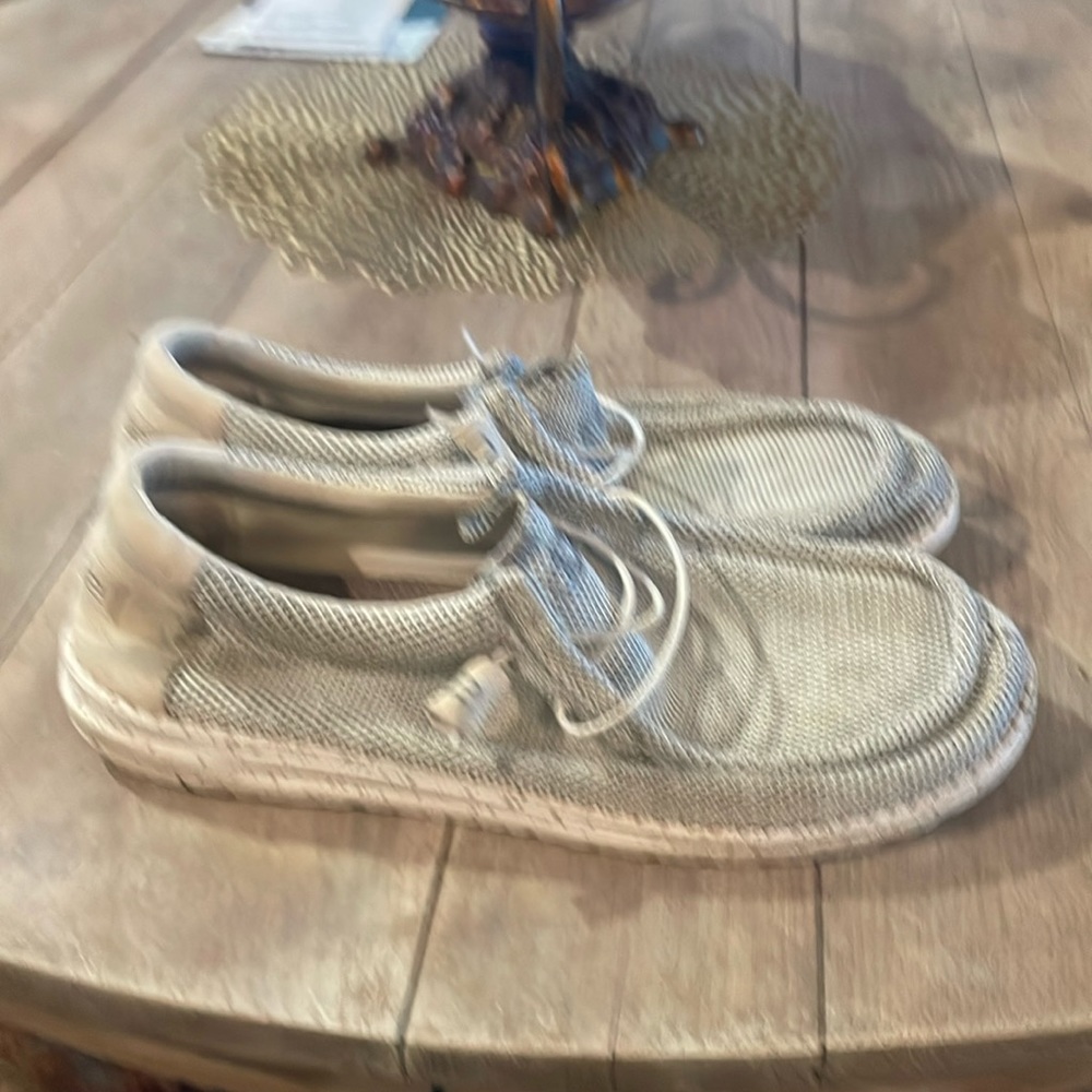 Lightly worn hey dudes grayish silver super comfy